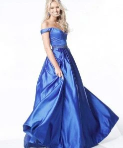 Sherri Hill - 51124 Long A Line Dress With Crystal Encrusted Belt 11 Sherri Hill - 51124 Long A Line Dress With Crystal Encrusted Belt