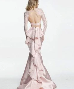 Sherri Hill - 51169 Two Piece Lace Long Sleeve Mermaid Dress