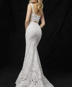 Sherri Hill - 51192 Two-Piece Metallic Lace Mermaid Dress 11 Sherri Hill - 51192 Two-Piece Metallic Lace Mermaid Dress