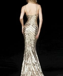 Sherri Hill - 51206 Sleeveless V Neck Fitted Beaded And Sequined Dress 13 Sherri Hill - 51206 Sleeveless V Neck Fitted Beaded And Sequined Dress