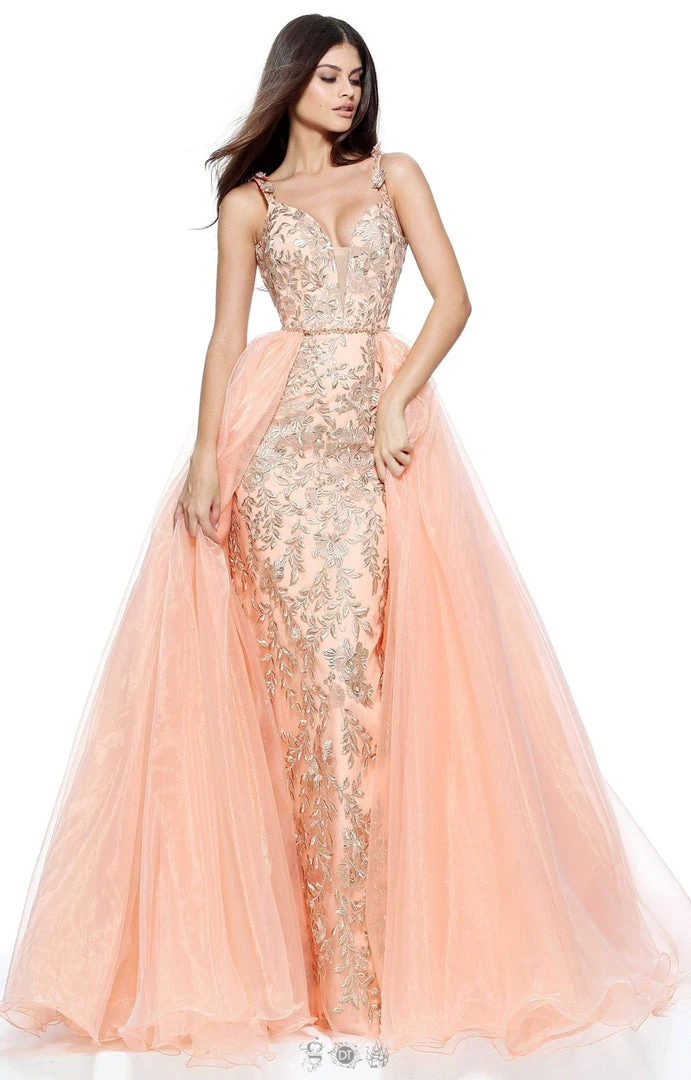 Sherri Hill - 51240 Flower-Appliqued Ballgown With Tulle Overskirt 5 Sherri Hill - 51240 Flower-Appliqued Ballgown With Tulle Overskirt