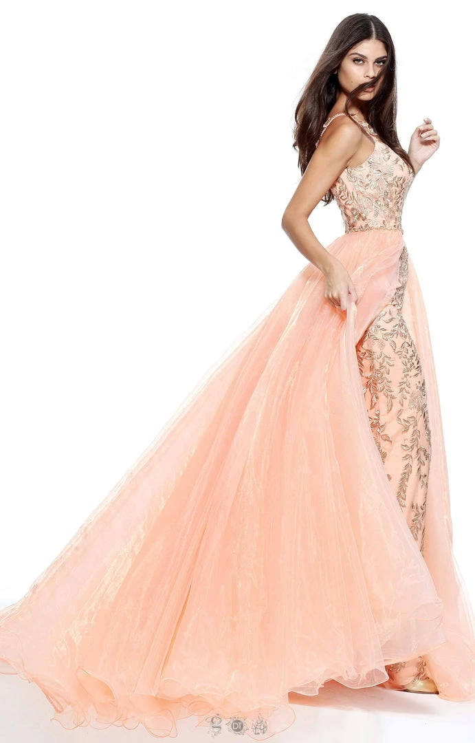 Sherri Hill - 51240 Flower-Appliqued Ballgown With Tulle Overskirt 7 Sherri Hill - 51240 Flower-Appliqued Ballgown With Tulle Overskirt