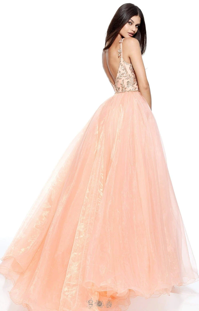 Sherri Hill - 51240 Flower-Appliqued Ballgown With Tulle Overskirt 6 Sherri Hill - 51240 Flower-Appliqued Ballgown With Tulle Overskirt