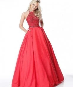 Sherri Hill - 51242 Beaded Halter Bodice Taffeta Ballgown 16 Sherri Hill - 51242 Beaded Halter Bodice Taffeta Ballgown