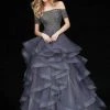 Sherri Hill - 51271 Beaded Off-Shoulder Long Ruffled Tulle Ballgown