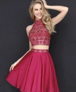Sherri Hill - 51297 Beaded High Halter Two Piece Short Dress