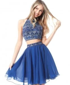 Sherri Hill - 51297 Beaded High Halter Two Piece Short Dress 15 Sherri Hill - 51297 Beaded High Halter Two Piece Short Dress