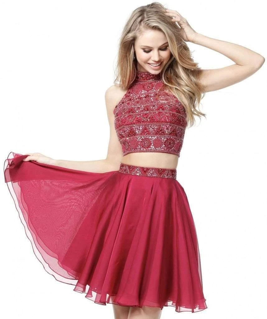 Sherri Hill - 51297 Beaded High Halter Two Piece Short Dress 5 Sherri Hill - 51297 Beaded High Halter Two Piece Short Dress