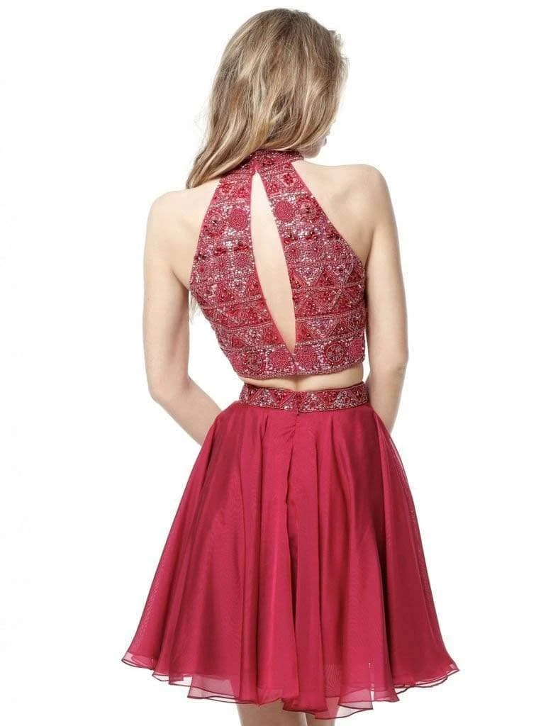 Sherri Hill - 51297 Beaded High Halter Two Piece Short Dress 6 Sherri Hill - 51297 Beaded High Halter Two Piece Short Dress