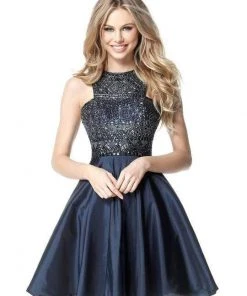 Sherri Hill - 51302 Short Beaded Full Figured Halter Dress