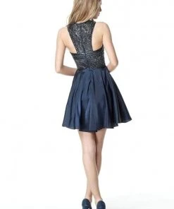 Sherri Hill - 51302 Short Beaded Full Figured Halter Dress