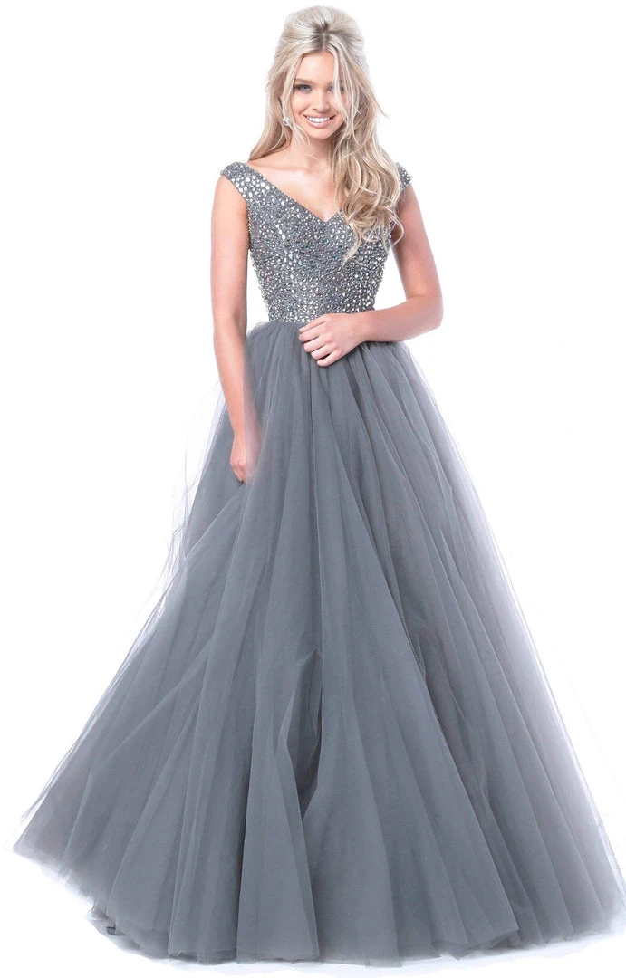 Sherri Hill - 51447 Embellished Wide V-neck Ballgown 3 Sherri Hill - 51447 Embellished Wide V-neck Ballgown