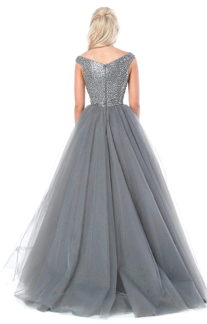 Sherri Hill - 51447 Embellished Wide V-neck Ballgown 4 Sherri Hill - 51447 Embellished Wide V-neck Ballgown
