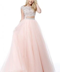 Sherri Hill - 51449 Scallop-Motif Beaded Two-Piece Ballgown