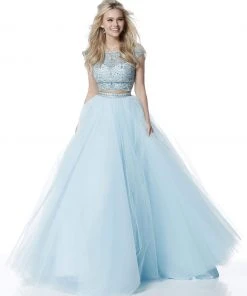 Sherri Hill - 51449 Scallop-Motif Beaded Two-Piece Ballgown