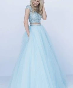 Sherri Hill - 51449 Scallop-Motif Beaded Two-Piece Ballgown