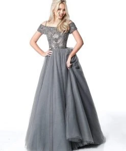 Sherri Hill - 51450 Embellished Off-Shoulder Ballgown