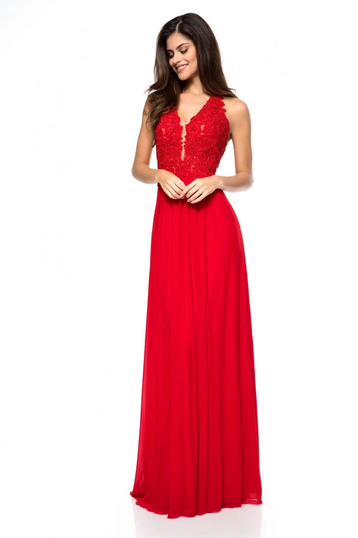 Sherri Hill - 51553 Plunging Halter A Line Evening Dress 5 Sherri Hill - 51553 Plunging Halter A Line Evening Dress