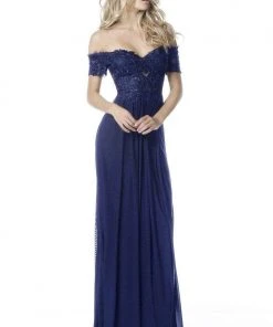 Sherri Hill - 51556 Beaded Lace Off-Shoulder A-Line Dress