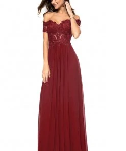 Sherri Hill - 51556 Beaded Lace Off-Shoulder A-Line Dress