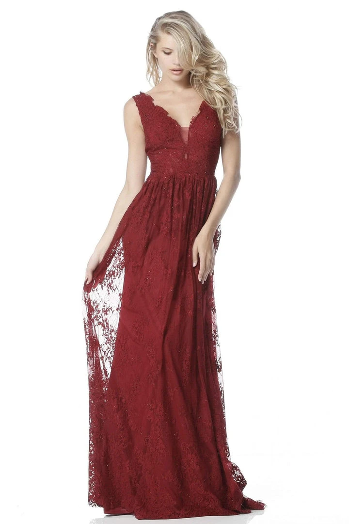 Sherri Hill - 51562 Lace Plunging V-Neck A-Line Dress 5 Sherri Hill - 51562 Lace Plunging V-Neck A-Line Dress