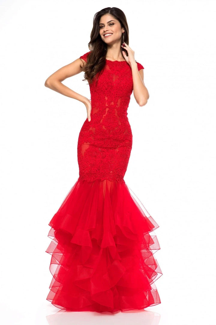 Sherri Hill - 51564 Beaded Lace Tiered Trumpet Dress 6 Sherri Hill - 51564 Beaded Lace Tiered Trumpet Dress
