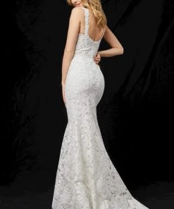 Sherri Hill - 51571 Metallic Lace Fitted Mermaid Dress