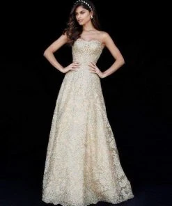 Sherri Hill - 51572 Strapless Sweetheart Lace Evening Dress