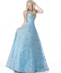 Sherri Hill - 51572 Strapless Sweetheart Lace Evening Dress