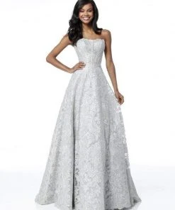 Sherri Hill - 51572 Strapless Sweetheart Lace Evening Dress