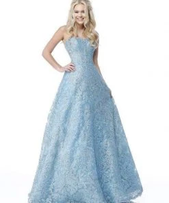 Sherri Hill - 51572 Strapless Sweetheart Lace Evening Dress