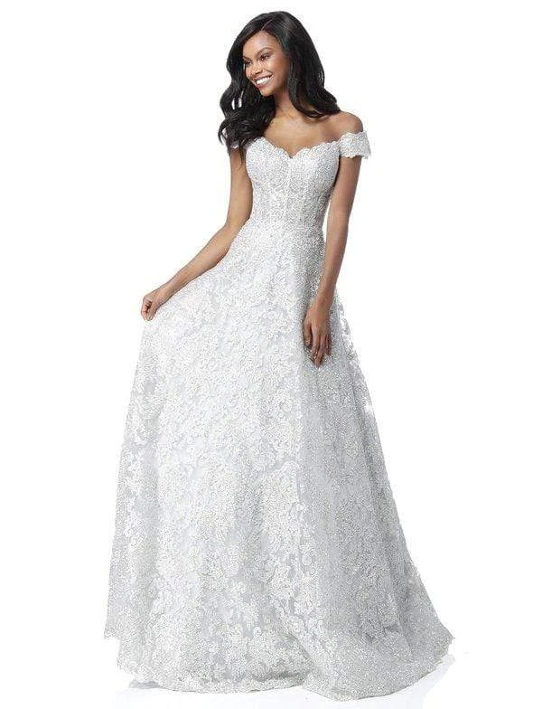 Sherri Hill - 51573 Off-Shoulder Cap Sleeve Lace Long Dress 9 Sherri Hill - 51573 Off-Shoulder Cap Sleeve Lace Long Dress