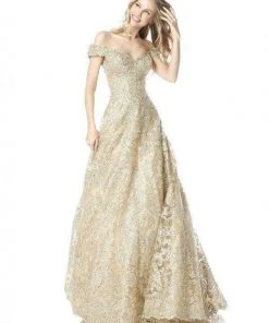 Sherri Hill - 51573 Off-Shoulder Cap Sleeve Lace Long Dress 22 Sherri Hill - 51573 Off-Shoulder Cap Sleeve Lace Long Dress