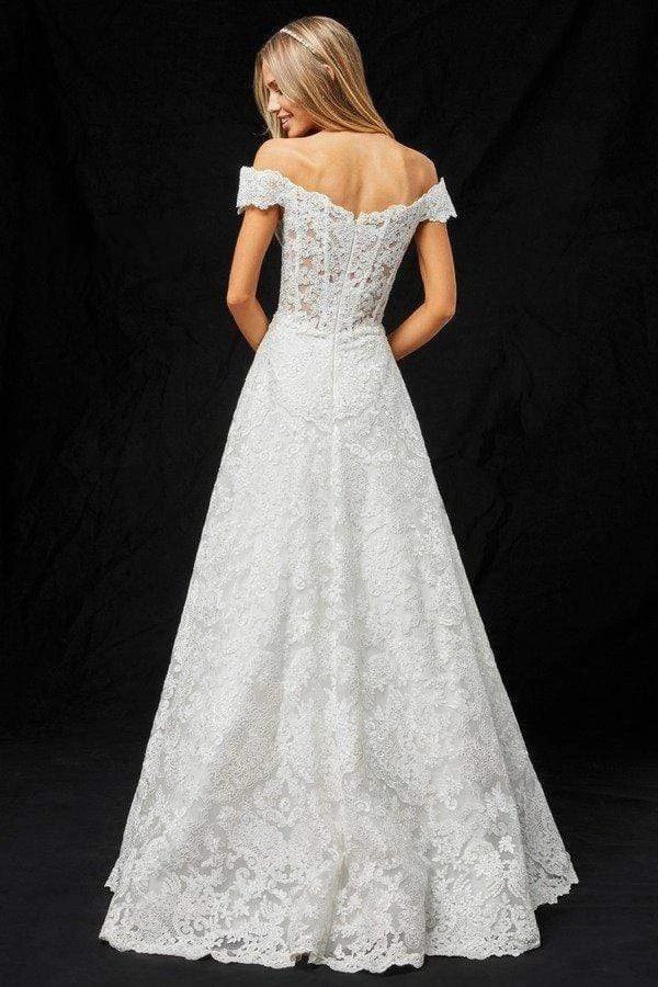 Sherri Hill - 51573 Off-Shoulder Cap Sleeve Lace Long Dress 4 Sherri Hill - 51573 Off-Shoulder Cap Sleeve Lace Long Dress