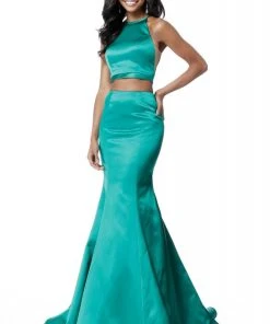 Sherri Hill - 51585 Two Piece Mermaid Dress With Sweep Train
