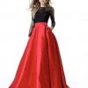 Sherri Hill - 51586 Lace Long Sleeve Satin Ballgown