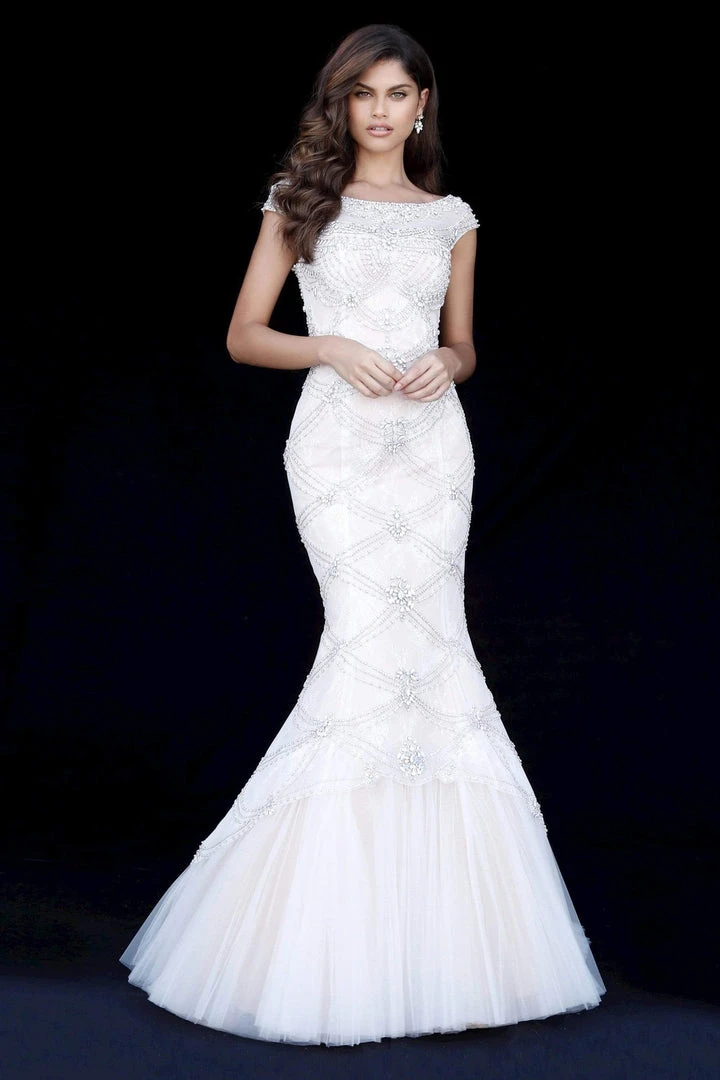 Sherri Hill - 51593 Beaded Lace Bateau Mermaid Dress 6 Sherri Hill - 51593 Beaded Lace Bateau Mermaid Dress