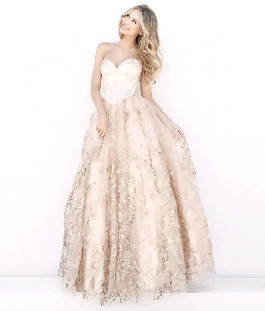 Sherri Hill - 51595 Strapless Corset Bodice Tulle Ballgown 5 Sherri Hill - 51595 Strapless Corset Bodice Tulle Ballgown