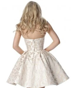 Sherri Hill - 51598 Strapless Metallic Print Taffeta A-line Dress