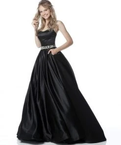 Sherri Hill - 51609 Strapless Satin Ballgown With Jewel Encrusted Belt 11 Sherri Hill - 51609 Strapless Satin Ballgown With Jewel Encrusted Belt