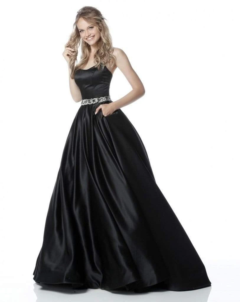 Sherri Hill - 51609 Strapless Satin Ballgown With Jewel Encrusted Belt 4 Sherri Hill - 51609 Strapless Satin Ballgown With Jewel Encrusted Belt
