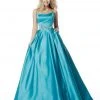 Sherri Hill - 51609 Strapless Satin Ballgown With Jewel Encrusted Belt