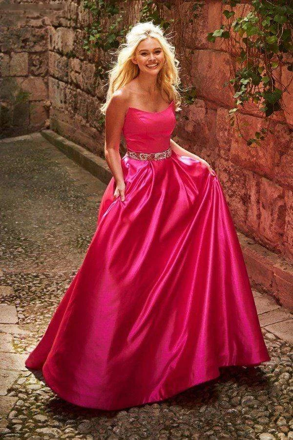 Sherri Hill - 51609 Strapless Satin Ballgown With Jewel Encrusted Belt 7 Sherri Hill - 51609 Strapless Satin Ballgown With Jewel Encrusted Belt