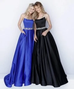 Sherri Hill - 51609 Strapless Satin Ballgown With Jewel Encrusted Belt 16 Sherri Hill - 51609 Strapless Satin Ballgown With Jewel Encrusted Belt