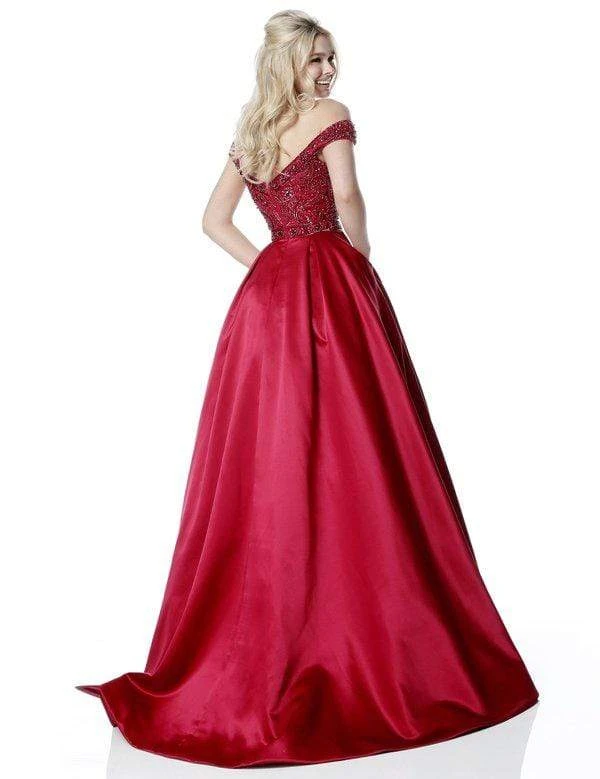 Sherri Hill - 51610 Beaded Satin Off The Shoulder Long Dress 7 Sherri Hill - 51610 Beaded Satin Off The Shoulder Long Dress