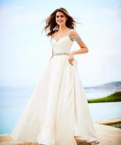 Sherri Hill - 51613 A Line Beaded Dress With Bejeweled Cold Shoulders