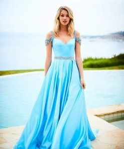 Sherri Hill - 51613 A Line Beaded Dress With Bejeweled Cold Shoulders