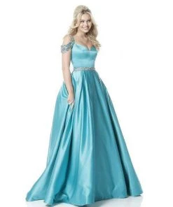 Sherri Hill - 51613 A Line Beaded Dress With Bejeweled Cold Shoulders