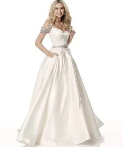 Sherri Hill - 51613 A Line Beaded Dress With Bejeweled Cold Shoulders