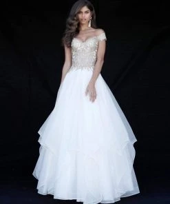 Sherri Hill - 51614 Lace Appliqued Corset Tiered A Line Dress